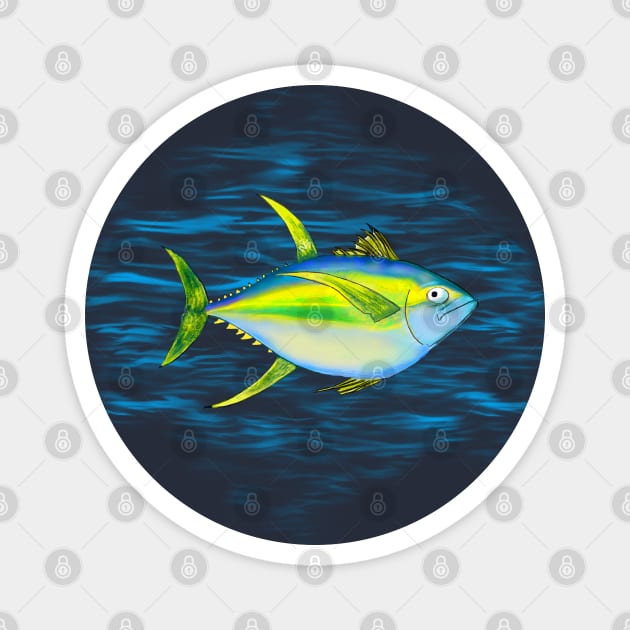 Yellowfin Tuna design Magnet by The Doodle Factory